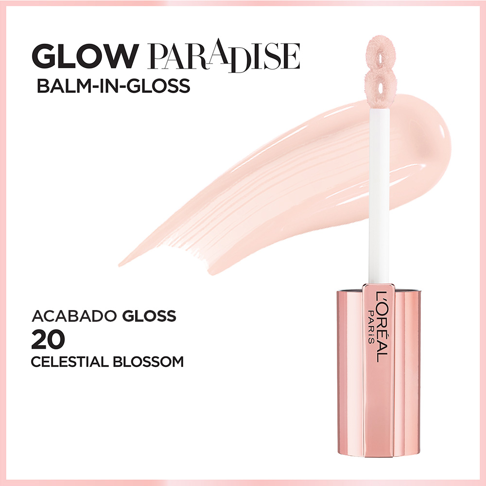 Labial Loreal Paris Glow Paradise Gloss 20 Celestial Blossom (SKU 71249650066)